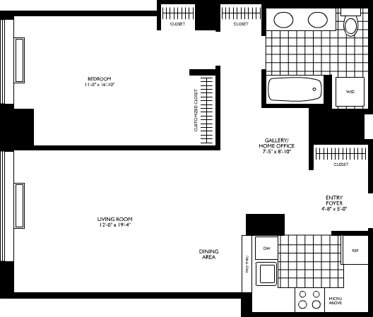 1 Bedroom with Home Office at 130 West 15th Street apartments