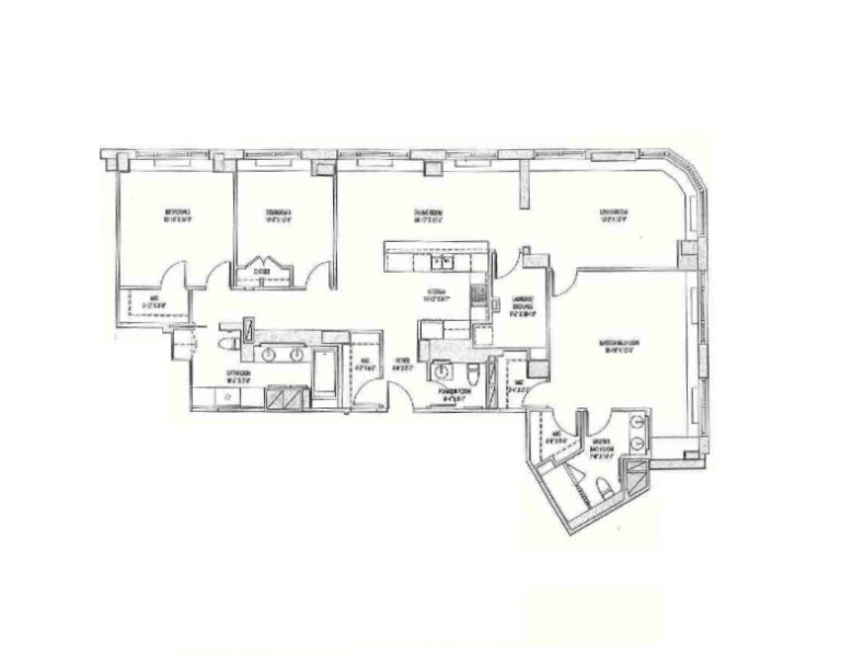 3 Bedroom 30 Lincoln Plaza rental apartment floor plan
