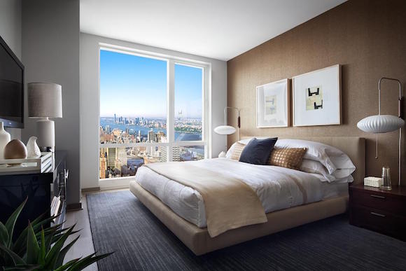 A bedroom at 1214 Fifth Avenue luxury apartment rentals in Manhattan.