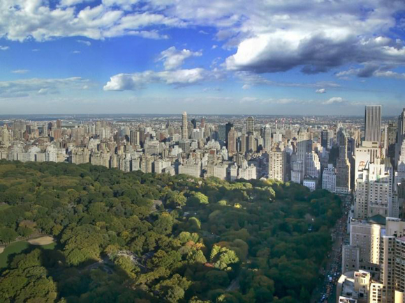 View of Manhattan's Central Park from Time Warner Center luxury apartments.