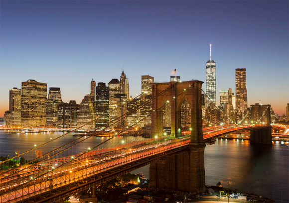 View of the Brooklyn Bridge from the new construction rental at 60 Water Street in Brooklyn